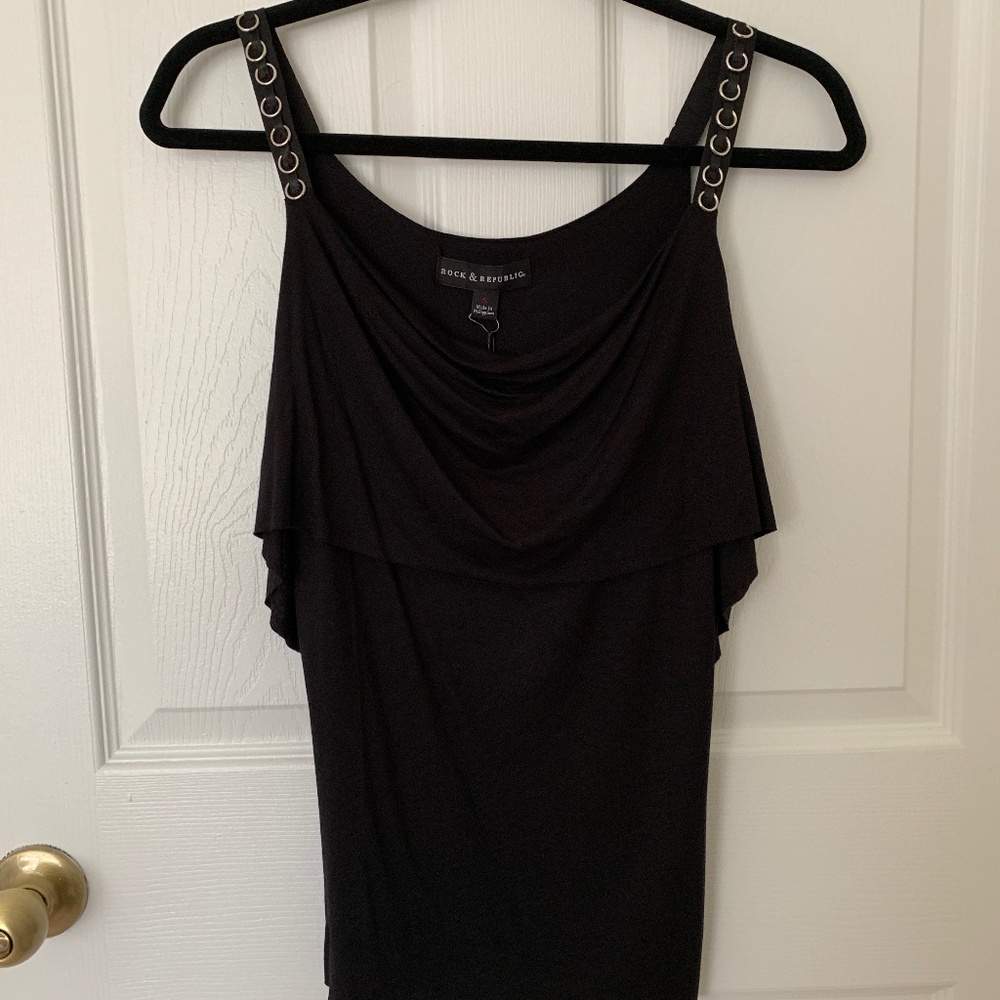 Rock&Republic Black Dress Tank Top Size Small NWT